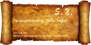Spangenberg Nándor névjegykártya